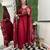 Embroidered maroon chanderi viscose festival trendy salwar kameez