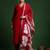 Red embroidered chanderi salwar suit
