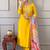 Yellow embroidered viscose readymade salwar kameez
