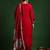 Red embroidered chanderi salwar suit