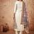 Chanderi silk white embroidered readymade salwar suit