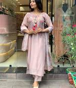 Light pink organza digital printed salwar suit