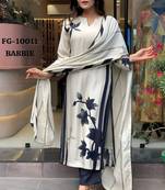 White color maslin floral print pant style suit