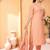 Peach chanderi ethnic suit with organza dupatta