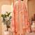 Peach chanderi ethnic suit with organza dupatta