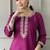 Purple color viscose chanderi ethnic suit for festival