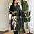 Dark green floral printed viscose rayon kurta with trousers & dupatta