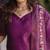 Printed silk blend kurti in purple with dupatta