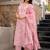Rose pink chanderi party wear pant kameez suit