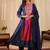 Navy blue chinon embroidered salwar kameez suit