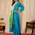 Aqua blue chinon embroidered salwar kameez suit