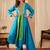 Aqua blue chinon embroidered salwar kameez suit
