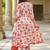 White & red cotton printed trendy salwar kameez