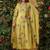 Embroidered chanderi salwar suit in lemon
