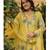 Embroidered chanderi salwar suit in lemon