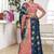 Navy Blue Dola Silk Saree with Rich Gold Zari Border & Contrast Pink Designer Pallu | Festive & Wedding Wear