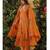 Embroidered chanderi salwar suit in orange
