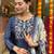 Navy blue embroidered chanderi viscose kurta set with dupatta