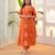 Rayon orange embroidered salwar kameez