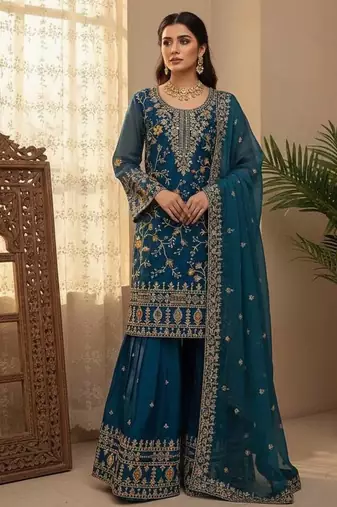 Designer Sharara Set Party Wear Suit Set