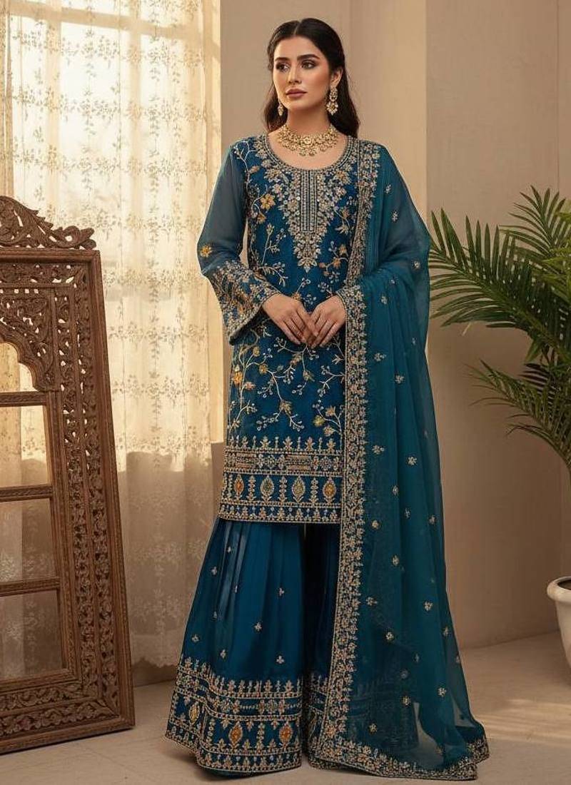 Designer Sharara Set Party Wear Suit Set