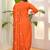 Rayon orange embroidered salwar kameez