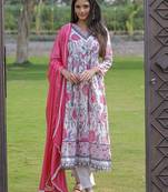 Rayon off white embroidered salwar suit