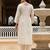 Embroidered viscose chanderi white salwar kameez