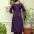 Purple viscose chanderi salwar suit with embroidered work