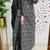 Floral embroidered pure cotton v neck kurta trouser & dupatta set