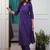 Floral embroidered pure cotton v neck kurta trouser set
