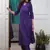 Floral embroidered  cotton v neck kurta trouser set