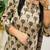 Floral printed pure cotton u neck kurta trouser & dupatta set