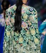 Green embroidered rawsilk sharara set