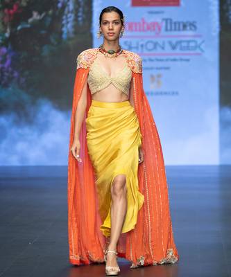 Yellow embroidered rawsilk co ord set 2