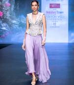 Lavender embroidered rawsilk co ord set