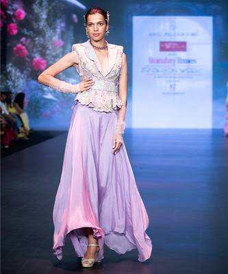 Lavender embroidered rawsilk co ord set 2