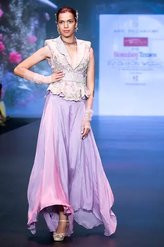 Lavender embroidered rawsilk co ord set