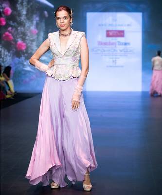 Lavender embroidered rawsilk co ord set 3