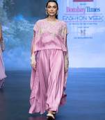 Pink embroidered puresilk co ord set