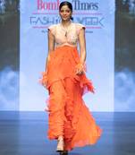 Orange embroidered rawsilk co ord set