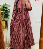 Floral printed pure cotton round neck kurta trouser & dupatta set