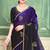 Purple half n half fendy two tone satin silk saree for women