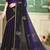 Purple half n half fendy two tone satin silk saree for women
