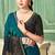 Teal half n half fendy two tone satin silk saree for women