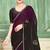 Wine half n half fendy two tone satin silk saree for women