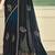 Teal blue half n half fendy two tone satin silk saree for women