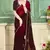 Magenta half n half fendy two tone satin silk saree for women