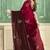 Magenta half n half fendy two tone satin silk saree for women