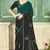 Green half n half fendy two tone satin silk saree for women